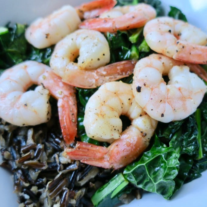 Shrimp Kale and Wild Rice Bowl Brittany Jones Nutrition Group