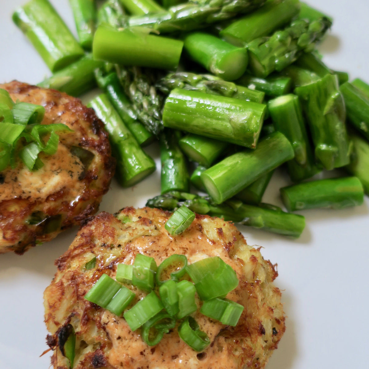 Crab Cakes with Lemon Asparagus & Couscous