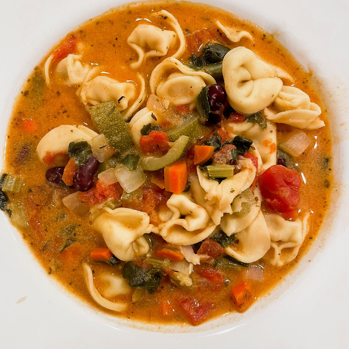Creamy Veggie Tortellini Minestrone Soup